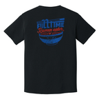 Full-Time Ramen Eater t-shirt, vintage noodle bowl design in red and blue on cream shirt