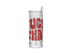 FUCK THAT full-wrap insulated tumbler featuring oversized distressed red lettering on a weathered concrete-style background.