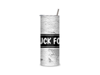 Yuck Fou full-wrap insulated tumbler featuring distressed white lettering inside a black sign graphic on a weathered concrete-style background.